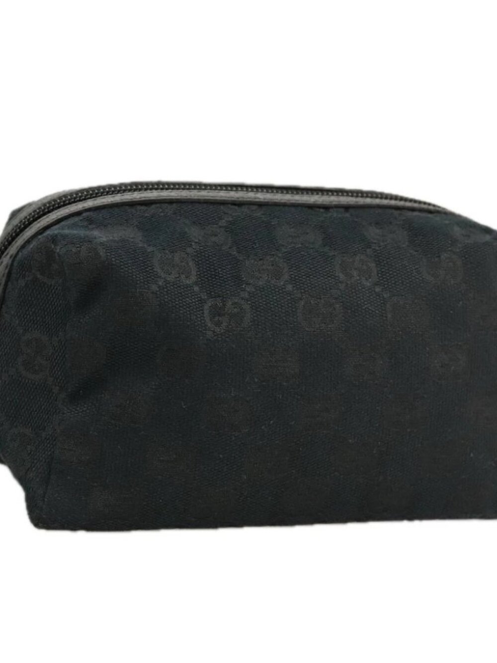 GUCCI GG Canvas Pouch Black Silver 29595 Auth yk15951V